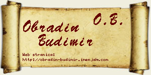 Obradin Budimir vizit kartica